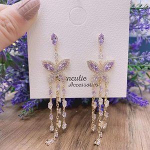 Cubic Zirconia Fancy Butterfly Earrings
